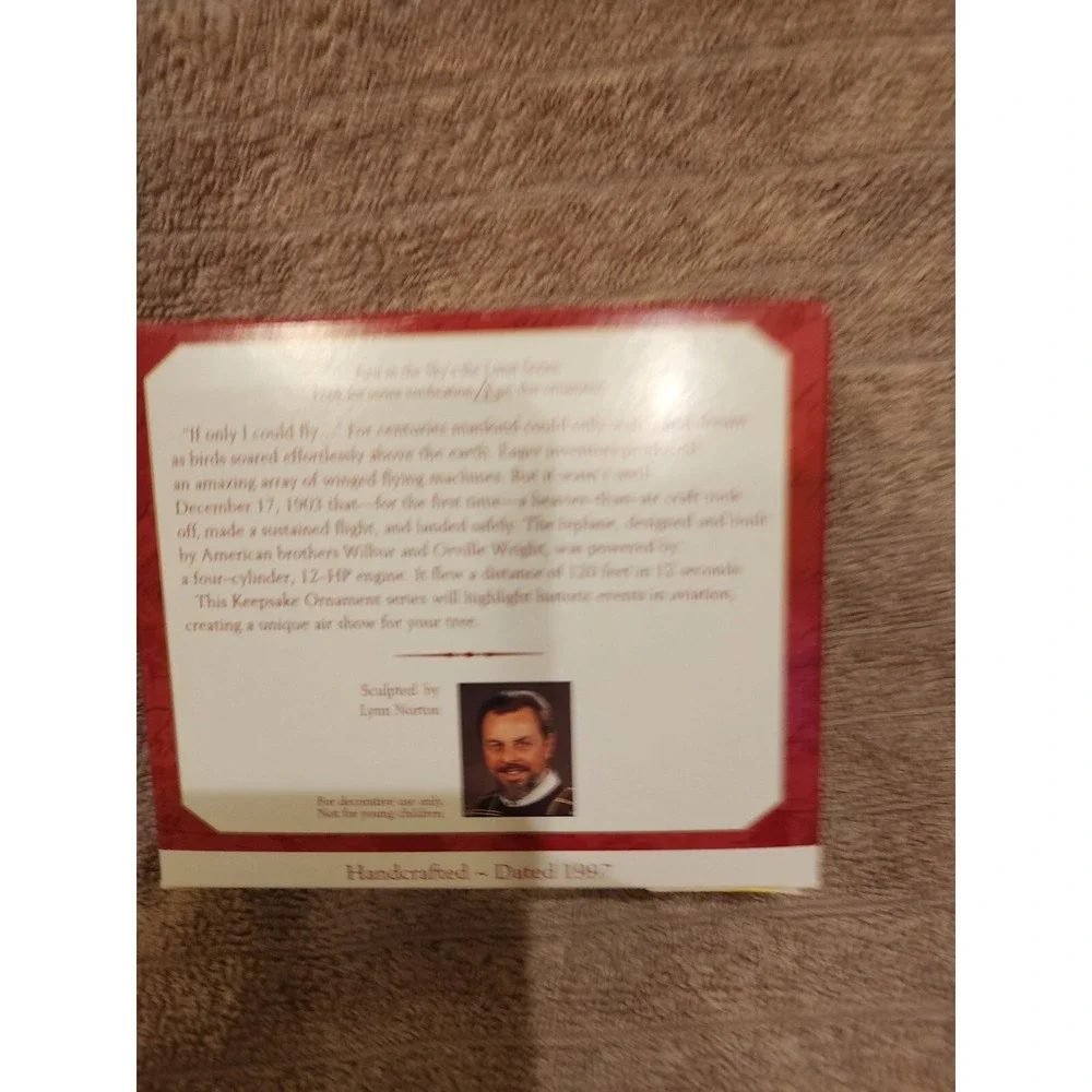 Hallmark New Collector's Keepsake Ornament The Flight at Kitty Hawk 1997‎  NIB